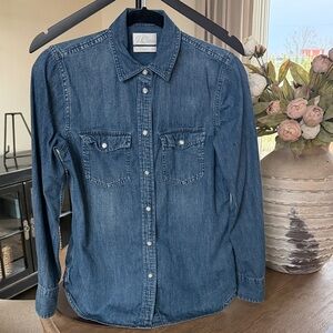 J. Crew Indigo Denim Button-Up Shirt
